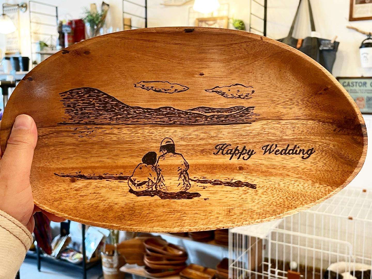 写真をイラストにして焼き絵でお皿に！【盛岡の雑貨屋】